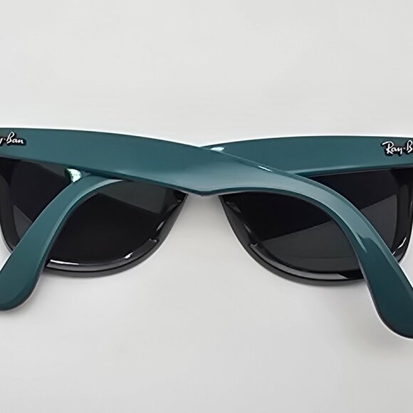 *SOLD* Ray-Ban RB2140 1175/19 Wayfarer Black Green Frame Green Lens Sunglasses - Picture 10 of 16